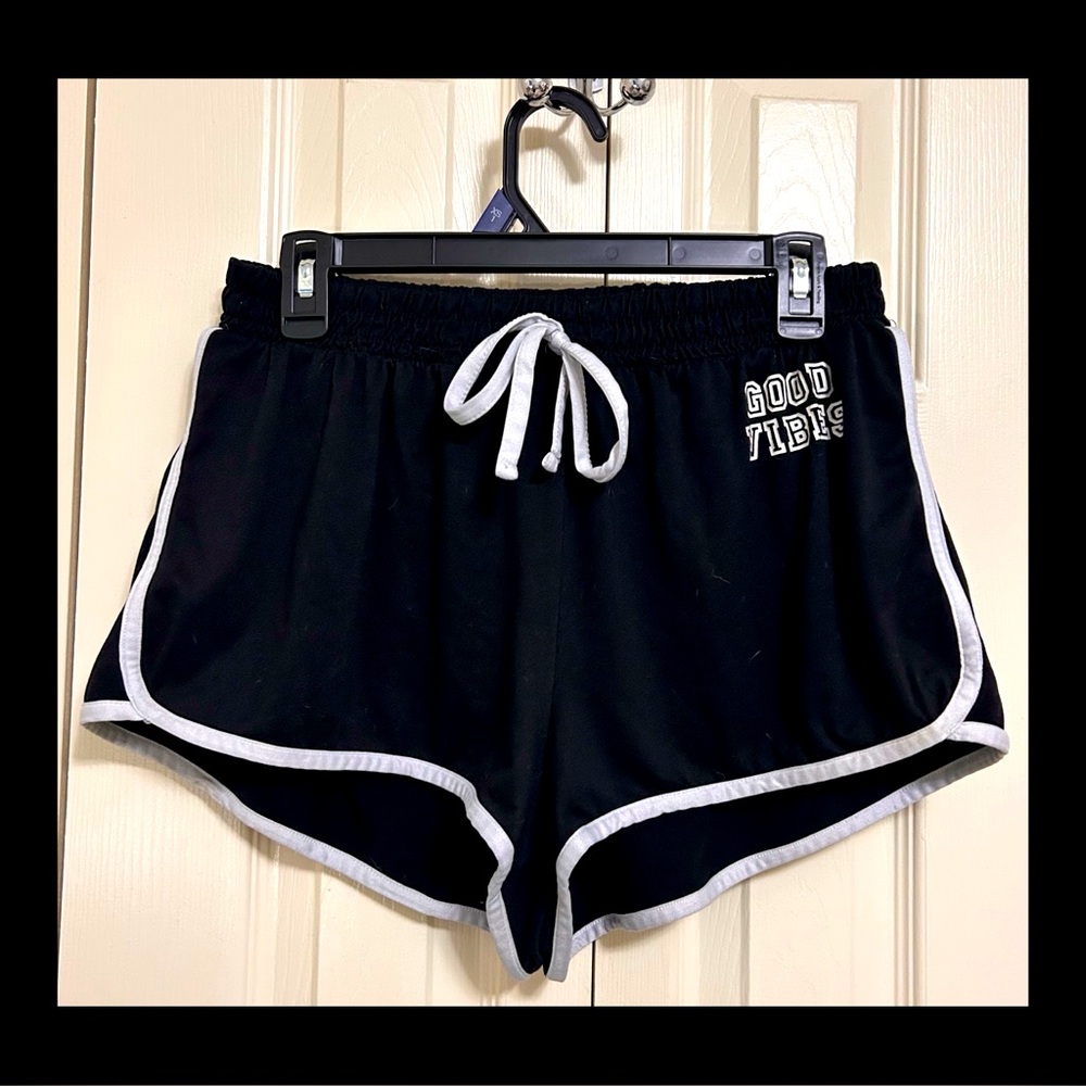 Justify Black Athletic Shorts with White Trim